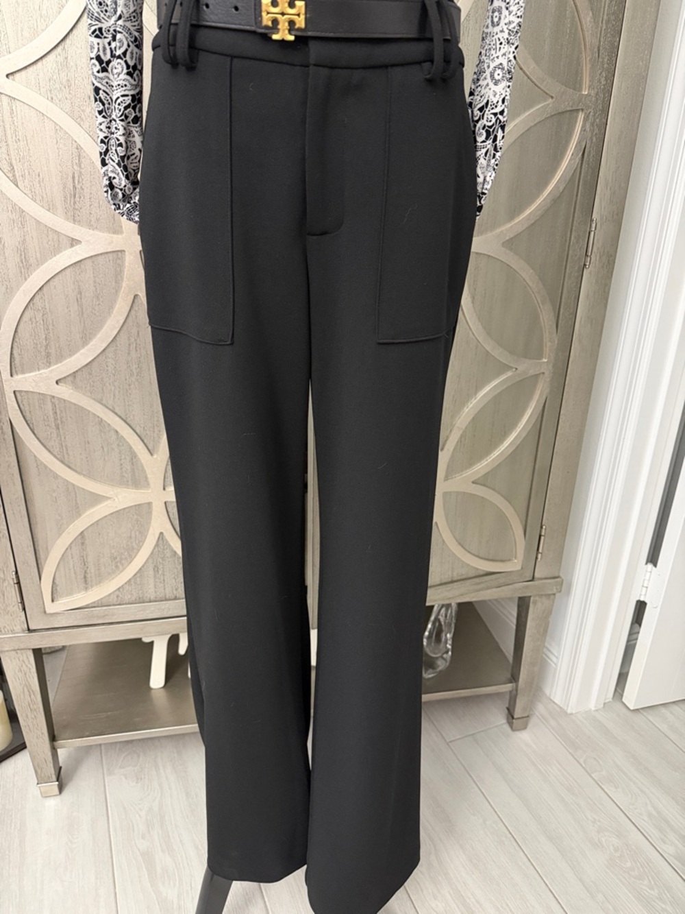 INC International Concepts Black Wide-Leg Pull-On Trousers